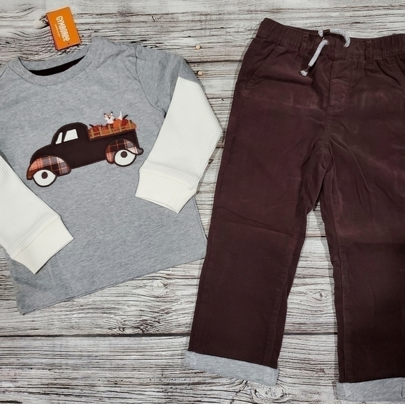Gymboree Fall Pumpkin Patch Outfit Long-Sleeve Top and Pants Outfit NWT